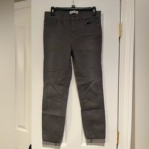 Madewell High Riser Skinny Grey Jeans